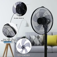 Simple Deluxe 14.5 Adjustable 12 Levels Speed Pedestal Stand Fan With Remote Control
