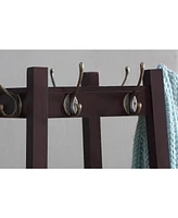 Coat Rack w/ 3-Tier Storage Shelves in Espresso Finish