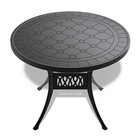 Sturdy Aluminum Outdoor Patio Set Weather-Resistant Table and 4 Chairs with Umbrella Hole