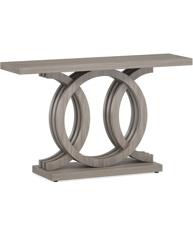 Tribesigns 55 inches Console Table with Unique Base, Farmhouse Hallway Table, Wooden Entryway Modern Sofa for Living Room, Long Ac