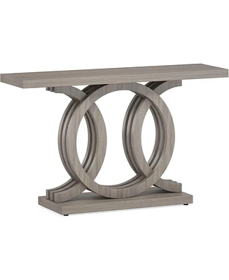 Tribesigns 55 inches Console Table with Unique Base, Farmhouse Hallway Table, Wooden Entryway Modern Sofa for Living Room, Long Ac