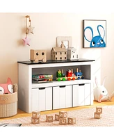 Slickblue Kids Toy Storage Organizer with Blackboard Top-3-Drawer