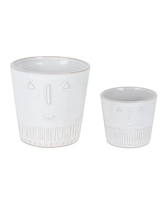 Slickblue Porcelain Face Planter (Set of 2)