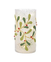 Slickblue Beaded Glass Mistletoe Candle Holder (Set of 2)