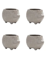 Slickblue Ceramic Hedgehog Planter (Set of 4)