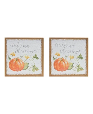 Slickblue Autumn Blessing Pumpkin Sign (Set of 2)