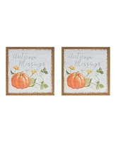 Slickblue Autumn Blessing Pumpkin Sign (Set of 2)