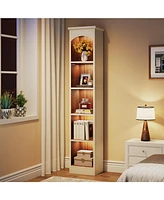 Tribesigns 70.9-Inch Tall Narrow Bookcase, 5-Tier Cube Bookshelf with Storage, Modern Slim Corner Display Shelves for Home Office