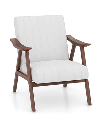 Modern Accent Chair Leisure Armchair with Felt Pads-Grey