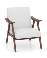 Modern Accent Chair Leisure Armchair with Felt Pads-Grey