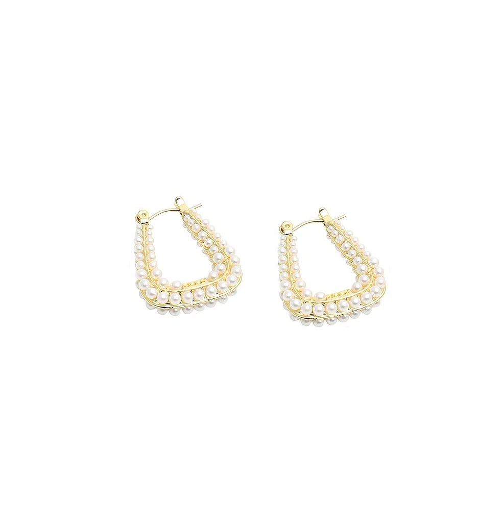 Sohi Women's Studded Hoop Earrings