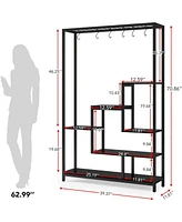Tribesigns 5-Tier Tall Indoor Plant Stand, 70.9 inches Large Metal Plant Shelf with 6PC S Hanging Hooks, Multi-Purpose Flower Bonsai Pots Display Rack