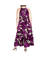 City Chic Women's Halter Print Maxi Dress