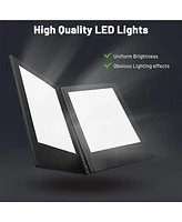 Yescom WeChef Led Back Lit Light Menu Holder Cover Folding Double Panel Fits 8"x10.5" Paper for Hotel Club