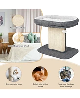 Slickblue Modern Cat Tree Tower with Large Plush Perch and Sisal Scratching Plate