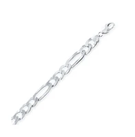 Simona Sterling Silver 13.3mm Figaro Chain - Rhodium Plated