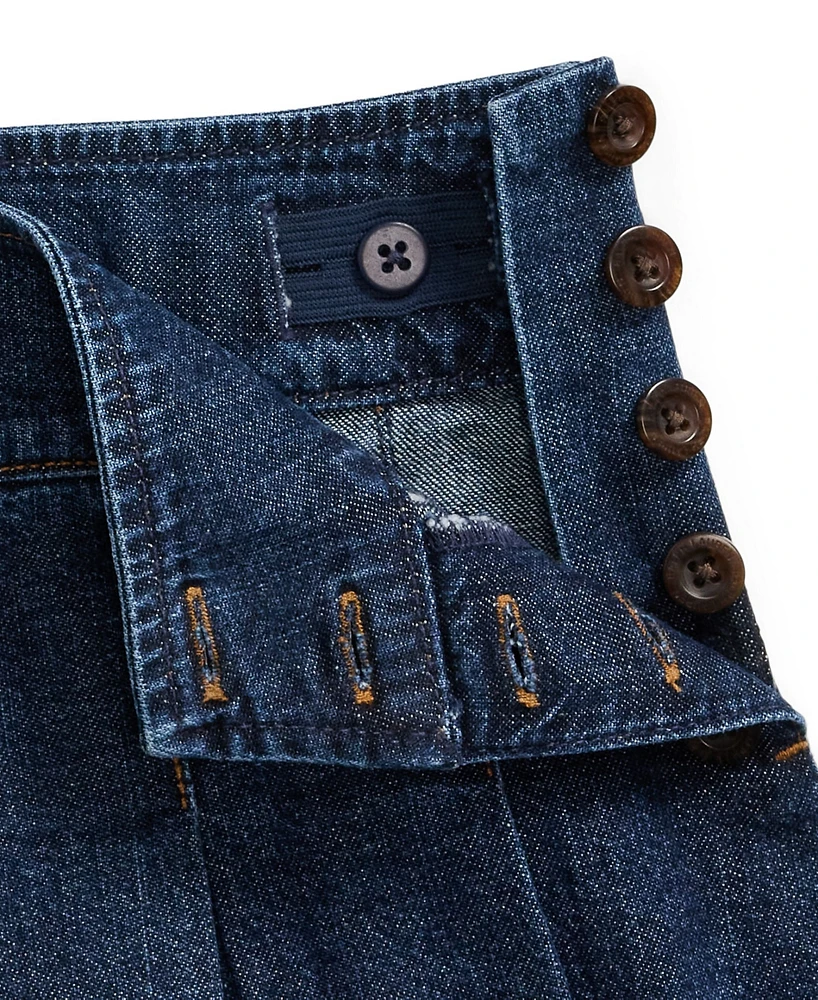 Polo Ralph Lauren Big Girls Pleated Cotton Denim Skirt
