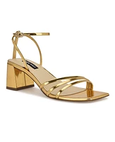 Nine West Women's Embae Block Heel Square Toe Dress Sandals