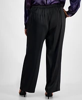 Anne Klein Plus Mid-Rise Pull-On Wide-Leg Pants