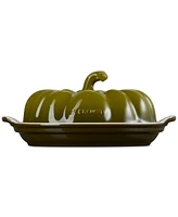 Le Creuset Stoneware 8.3" Pumpkin Butter Dish - Olive