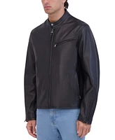 Robert Graham Men's Leather Long-Sleeve Racer Jacket