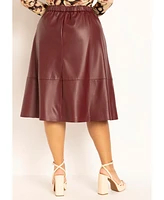Eloquii Plus Faux Leather Full Midi Skirt
