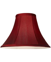 Springcrest Deep Red Small Bell Lamp Shade 5" Top x 12" Bottom x 8.5" High x 9" Slant (Spider) Replacement with Harp and Finial