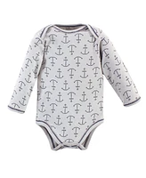 Touched by Nature Baby Girls and Boys Whale Long-Sleeve Bodysuits, Pack of 5