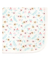 Hudson Baby Infant Girl Quilted Cotton Washcloths, Girl Forest, One Size