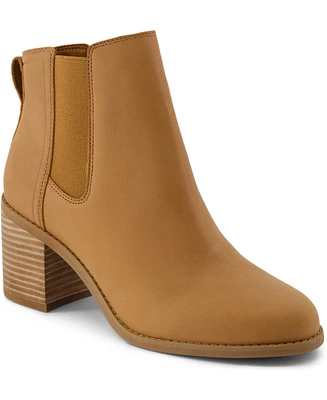Toms Women's Evelyn Chelsea Pull-On Block Heel Booties