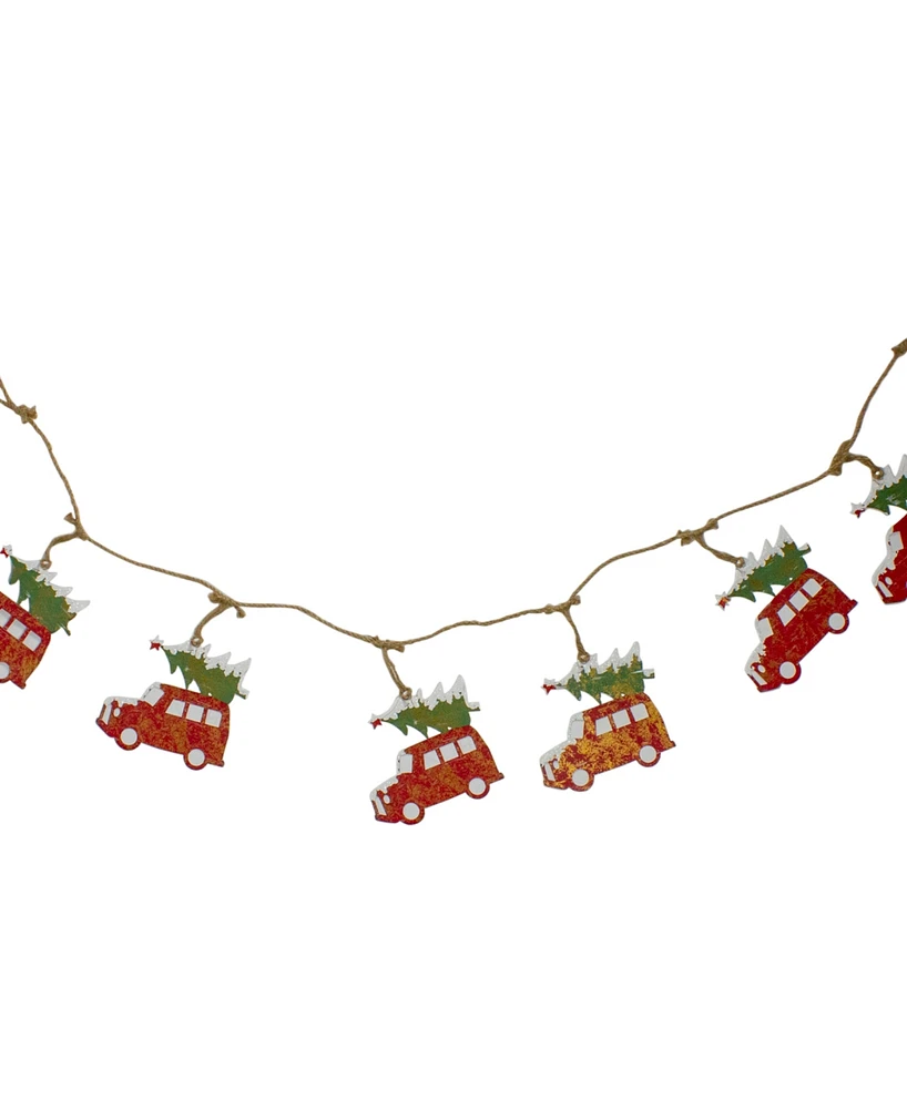 Northlight 55" Red Classic Truck with Tree Christmas Garland