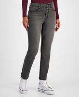 Tinseltown Juniors' High-Rise Straight-Leg Jeans