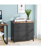 Tribesigns 2-Drawer File Cabinet, Wood Lateral Filing Cabinet, Home Office File Cabinet for A4, Letter Size