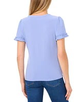 CeCe Women's Short-Sleeve Ruffle-Cuff Knit Top