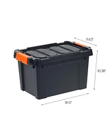 Iris Usa Quart Heavy Duty Plastic Storage Box, Black