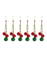 Slickblue Sleigh Bell Drop Ornament (Set of 6)