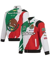 Jh Design Men's White/Black Daniel Suarez Freeway Insurance Twill Driver Uniform Full-Snap Jacket