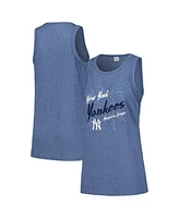 Soft as a Grape Women's Navy New York Yankees Gauze High Neck Tank Top