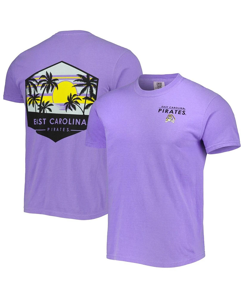 Image One Men's Purple Ecu Pirates Landscape Shield T-Shirt