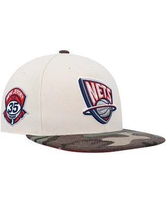 Mitchell & Ness Men's Cream/Camo New Jersey Nets Hardwood Classics 35th Anniversary Off White Camo Fitted Hat