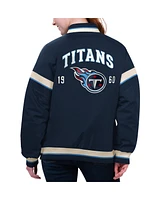 Starter Women's Navy Tennessee Titans Tournament Full-Snap Varsity Jacket