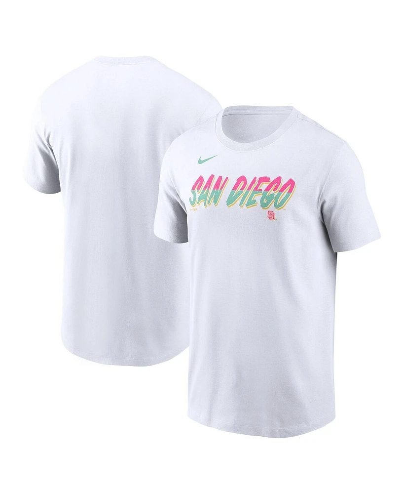 Nike Men's White San Diego Padres City Connect Wordmark T-Shirt