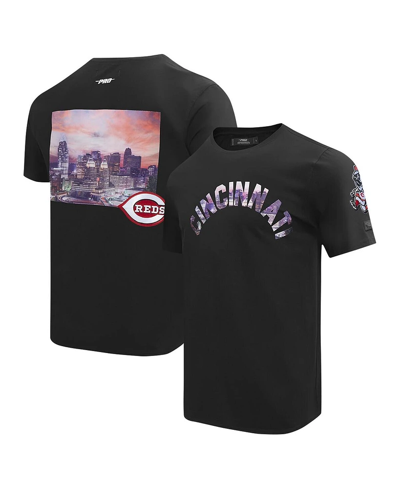 Pro Standard Men's Black Cincinnati Reds Cityscape T-Shirt