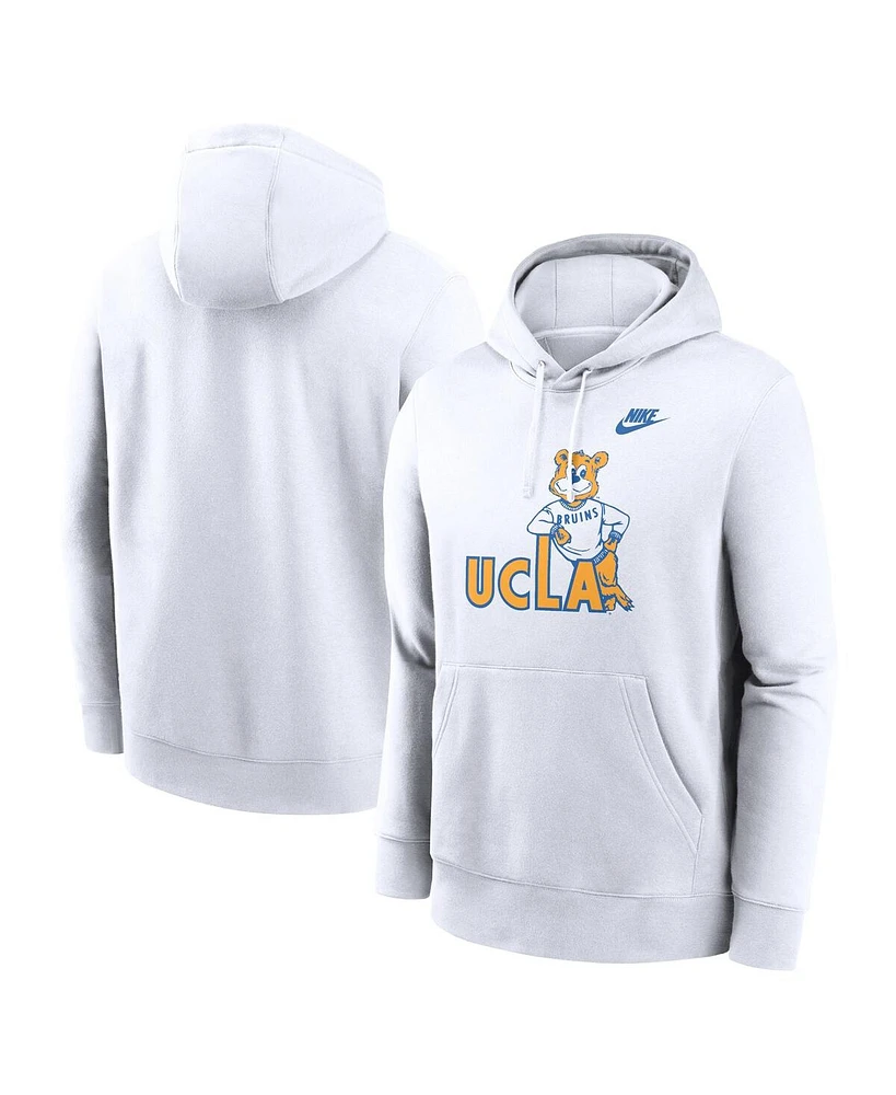 Nike Men's White Ucla Bruins Legacy Logo Club Fleece Pullover Hoodie