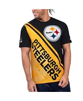 Starter Men's Black/Gold Pittsburgh Steelers Finish Line Extreme Graphic T-Shirt