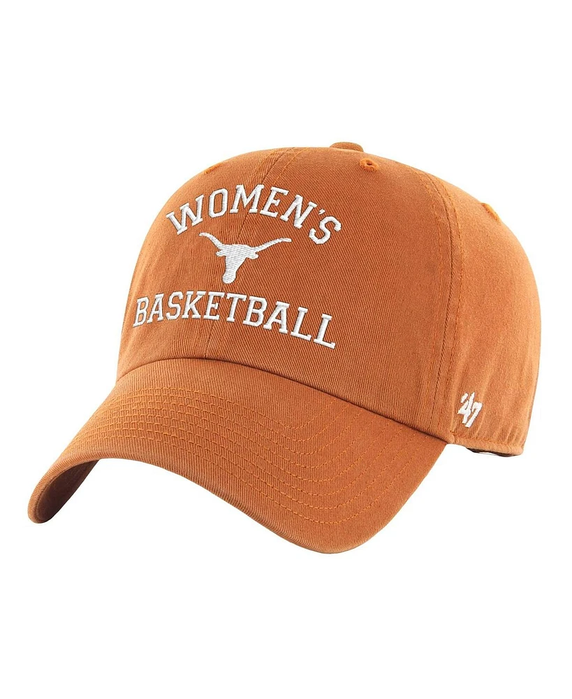 '47 Brand Men's and Women's Texas Orange Texas Longhorns Women's Basketball Archway Clean Up Adjustable Hat