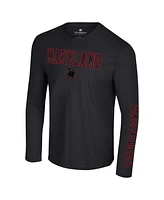 Colosseum Men's Black Maryland Terrapins Color Pop Active Blend 2-Hit Long Sleeve T-Shirt