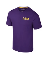 Colosseum Men's Purple Lsu Tigers Logo Lockup 2-Hit Active Blend T-Shirt