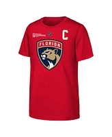 Outerstuff Big Boys and Girls Aleksander Barkov Red Florida Panthers 2024 Stanley Cup Champions Name Number T-Shirt