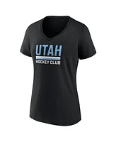 Fanatics Women's Black Utah Hockey Club Secondary Logo V-Neck T-Shirt